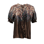 Blusa Adrienne Vittadini Mangas Cortas Estampado para Damas – ROYAL FLORAL DB-COFFE