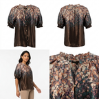 Blusa Adrienne Vittadini Mangas Cortas Estampado para Damas – vista 2