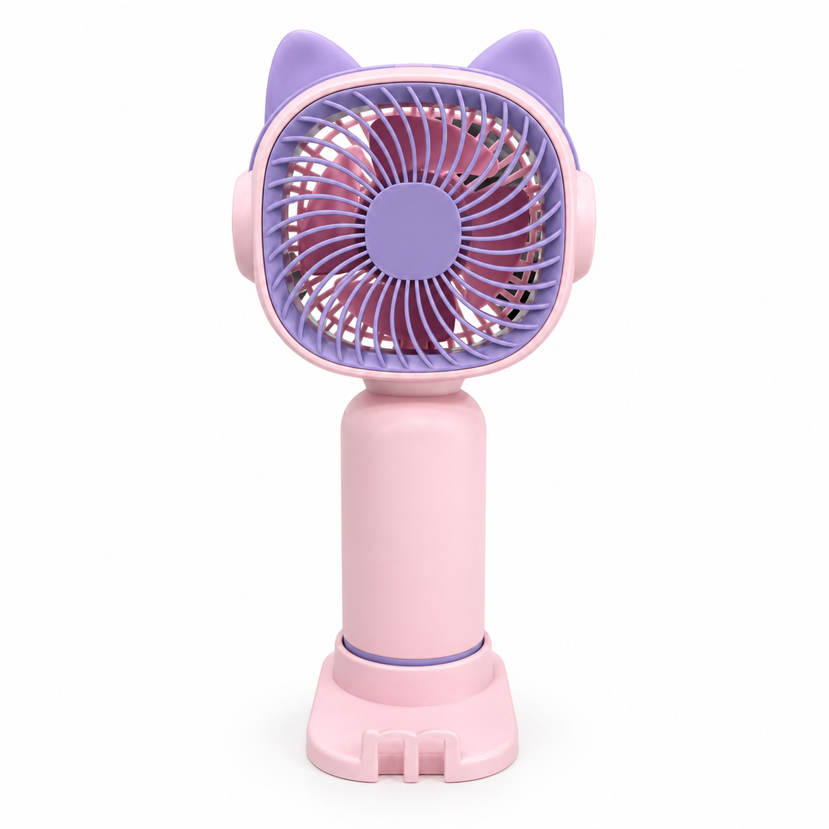 Abanico Portátil Con Base Para Escritorio - Rosado