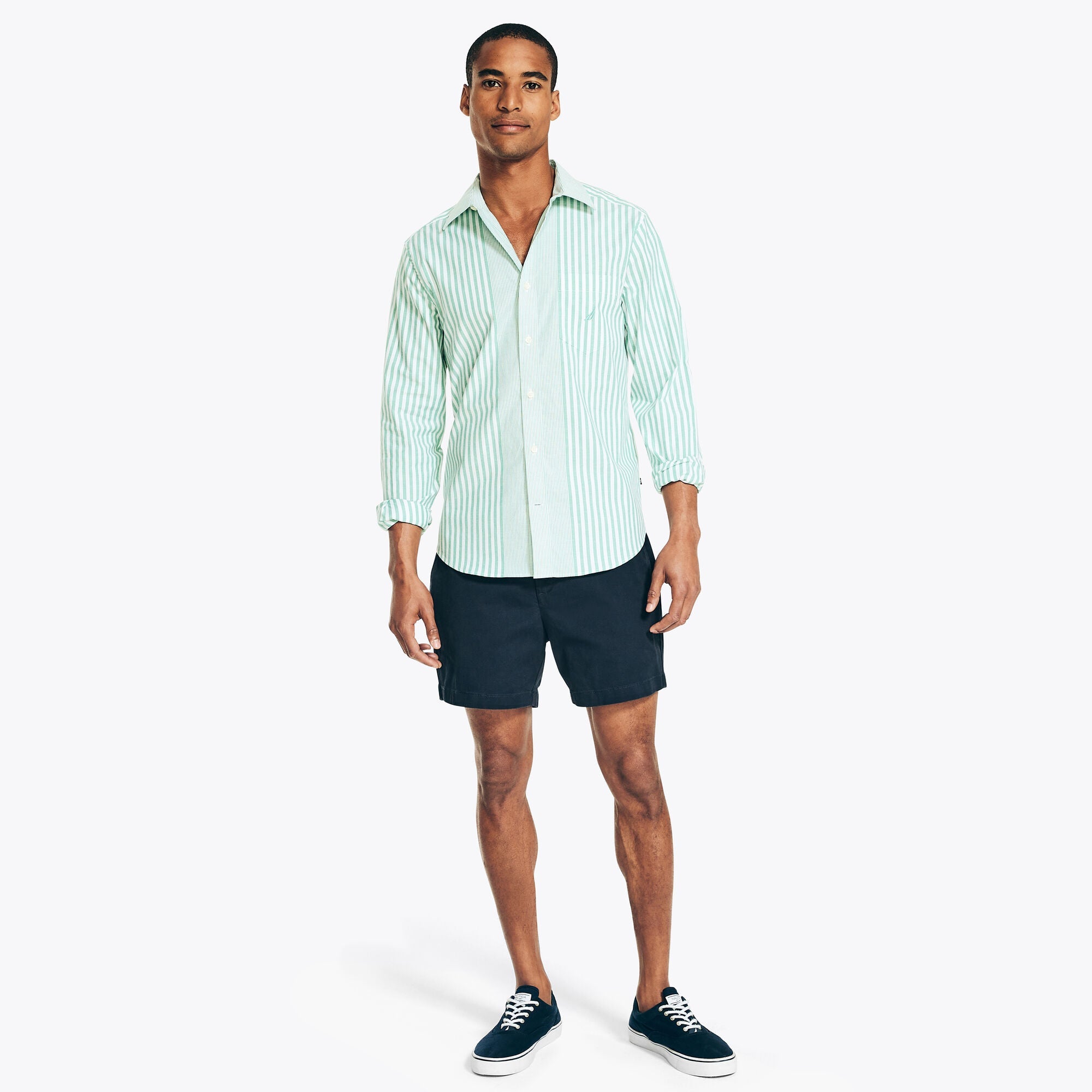 Camisa Nautica Mangas Largas Rayas para Caballeros