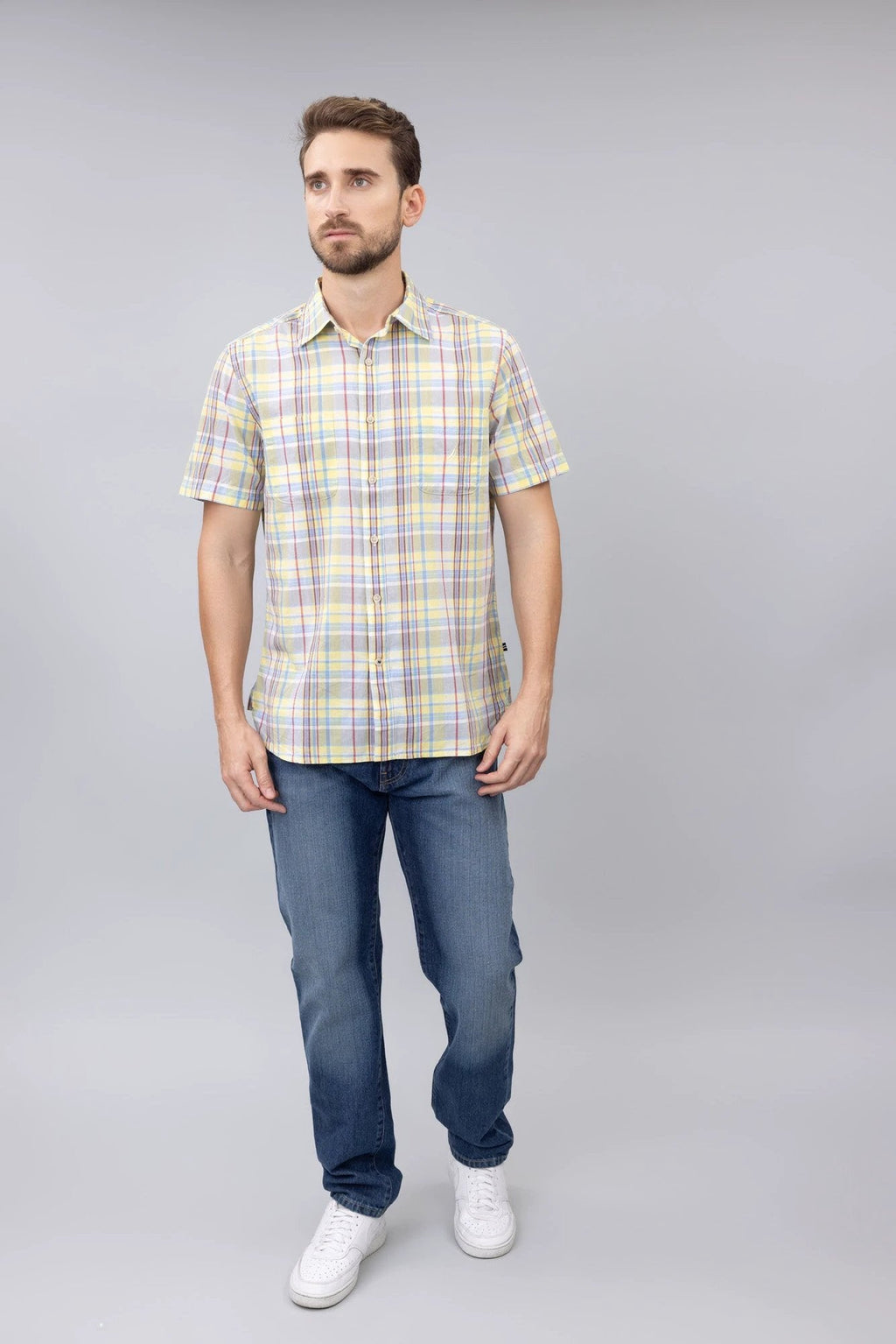 Camisa Nautica Mangas Cortas Cuadros P/ Caballeros W36112 by Nautica