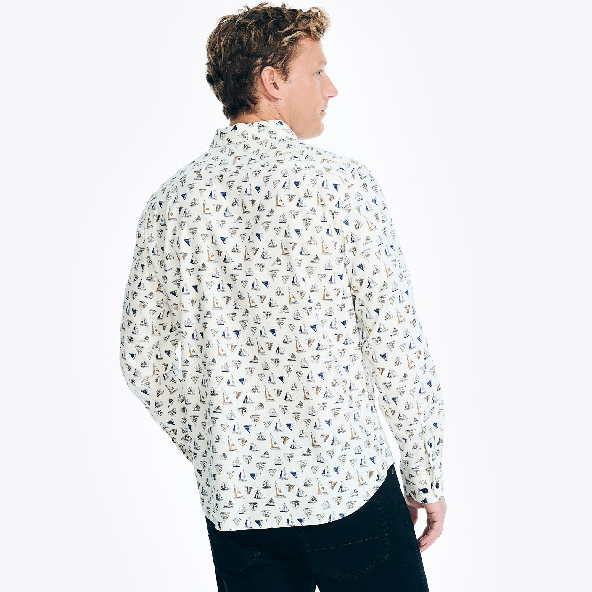 Camisa Nautica Mangas Largas Estampado para Caballeros
