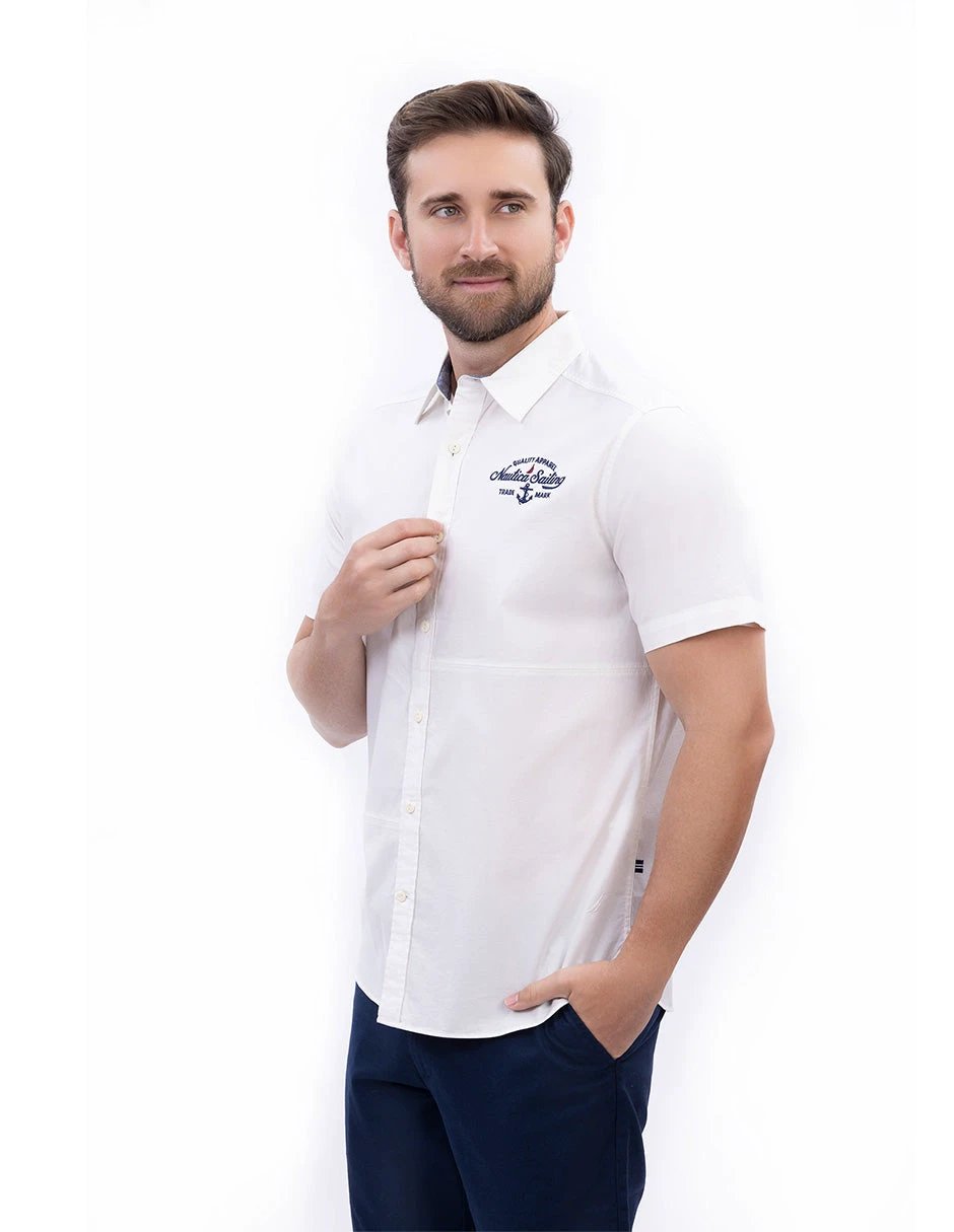 Camisa Nautica Mangas Cortas Lisa Para Caballeros by Nautica