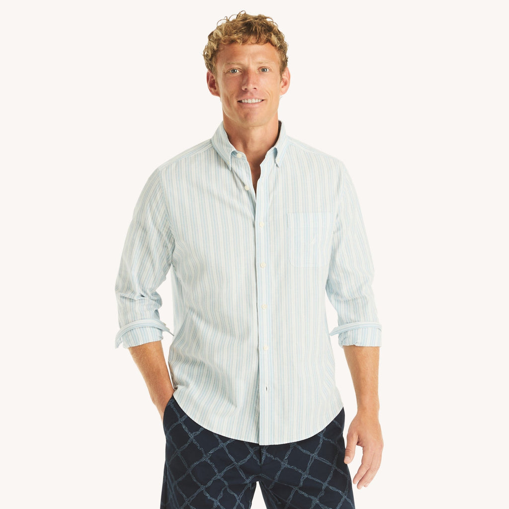 Camisa Nautica Mangas Largas Rayas para Caballeros