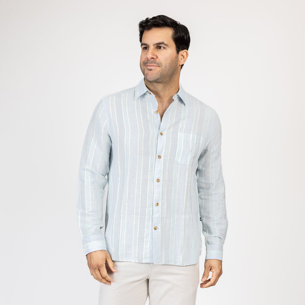 Camisa Nautica Mangas Largas Rayas para Caballeros