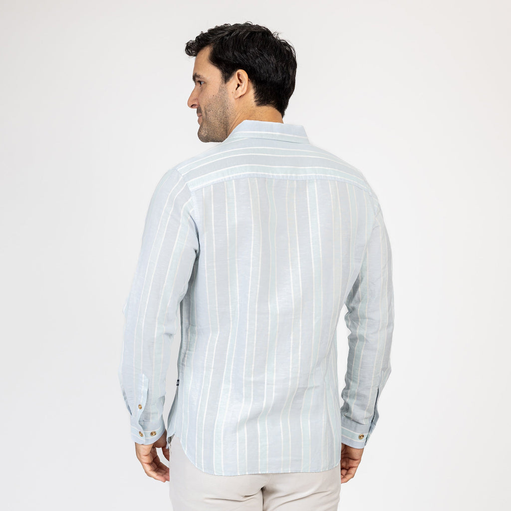 Camisa Nautica Mangas Largas Rayas para Caballeros
