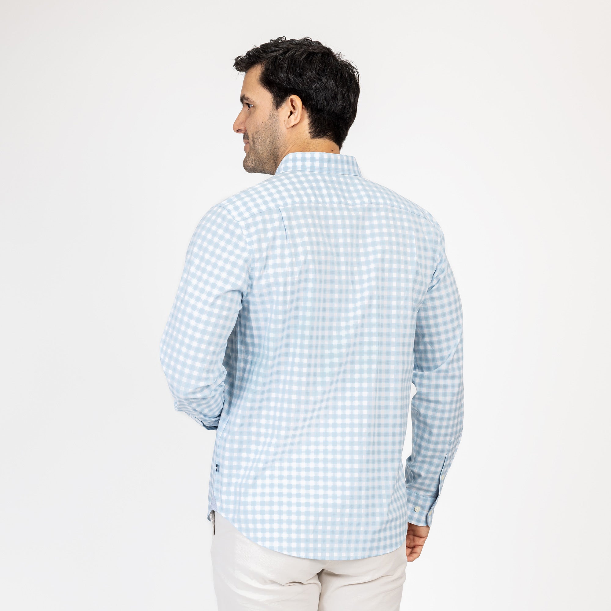Camisa Nautica Mangas Largas Cuadros para Caballeros