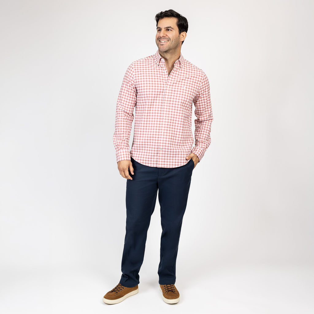 Camisa Nautica Mangas Largas Cuadros para Caballeros