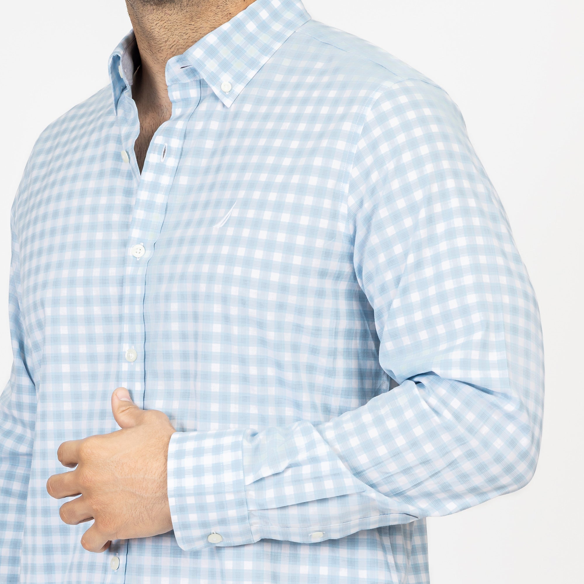 Camisa Nautica Mangas Largas Cuadros para Caballeros