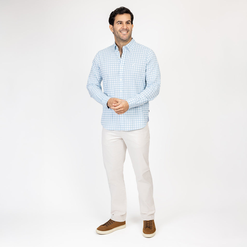 Camisa Nautica Mangas Largas Cuadros para Caballeros