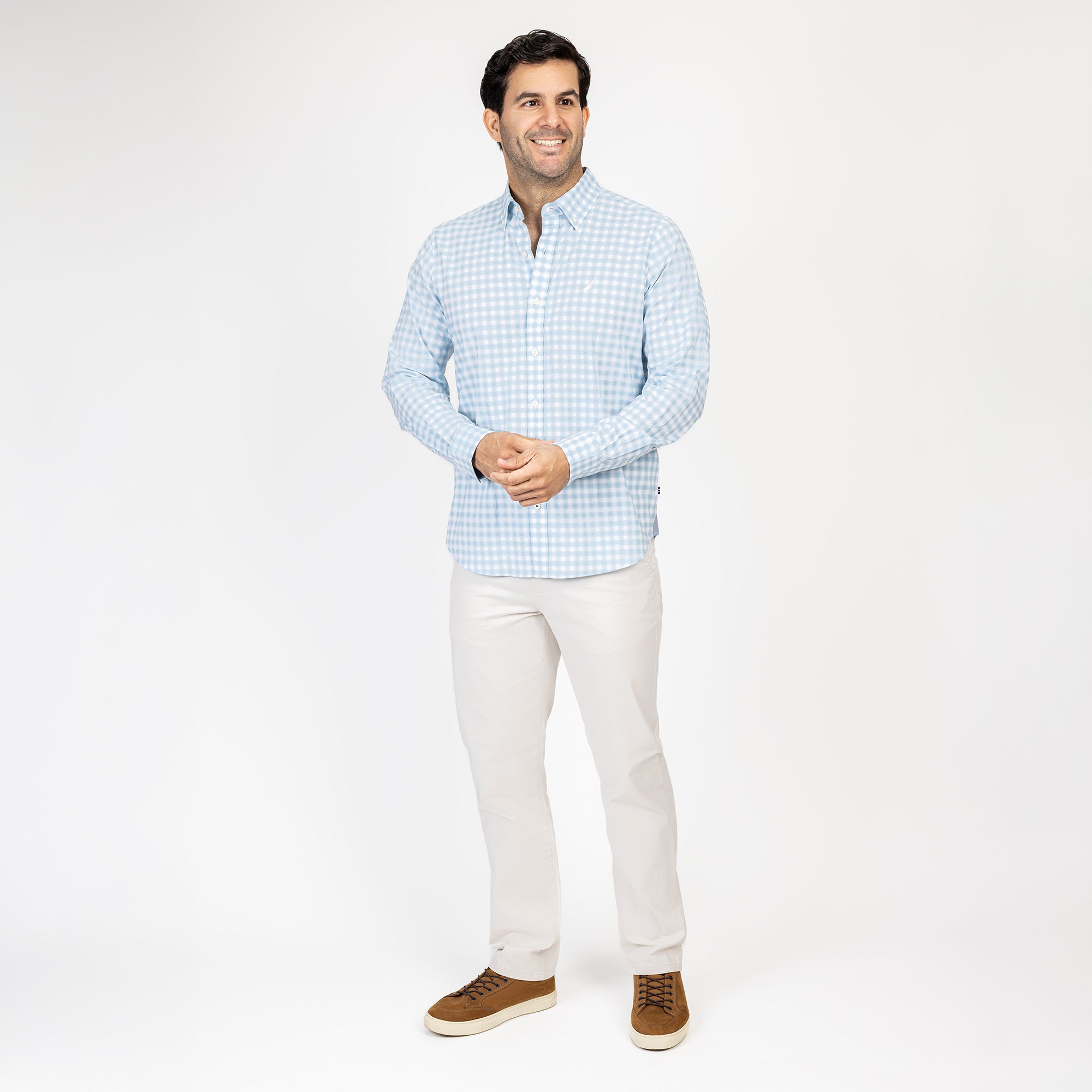 Camisa Nautica Mangas Largas Cuadros para Caballeros