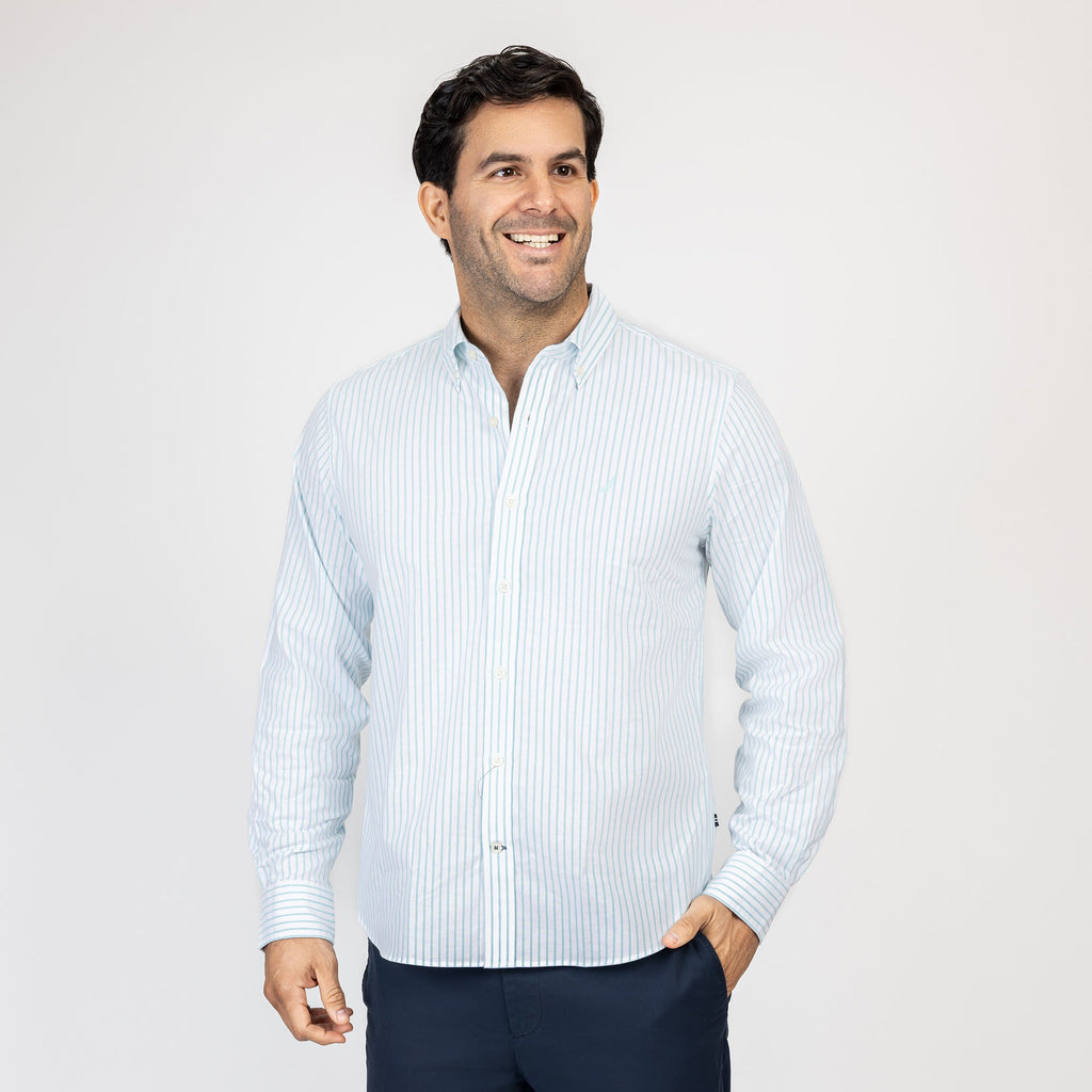 Camisa Nautica Mangas Largas Rayas para Caballeros