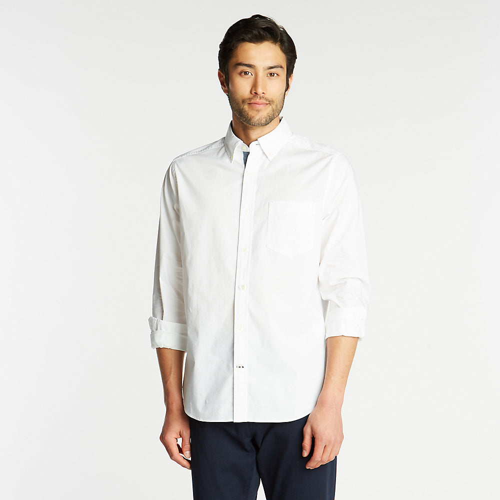 Camisa Nautica Mangas Largas Lisa para Caballeros