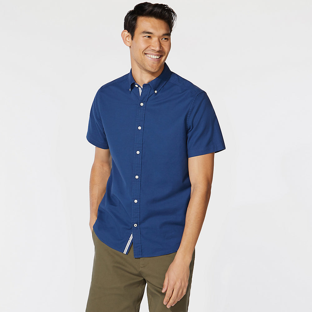 Camisa Nautica Mangas Cortas Lisa para Caballeros