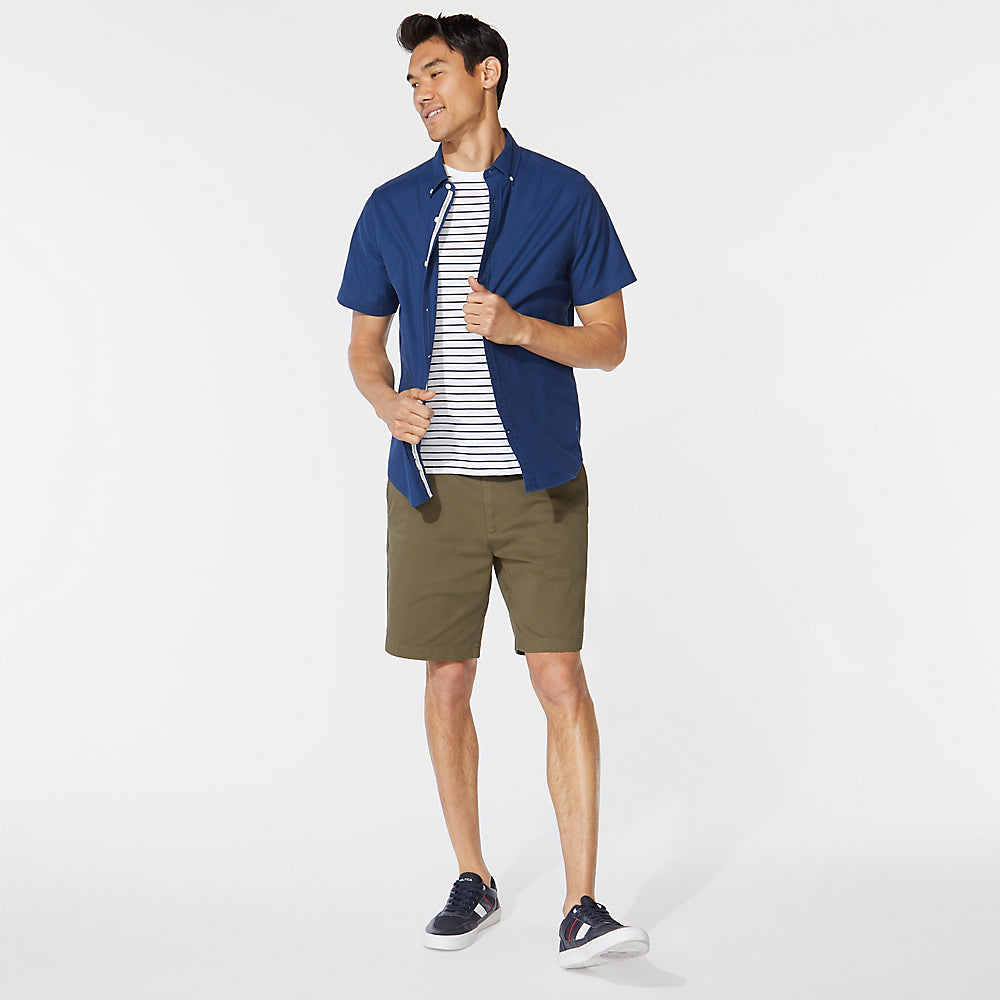 Camisa Nautica Mangas Cortas Lisa para Caballeros