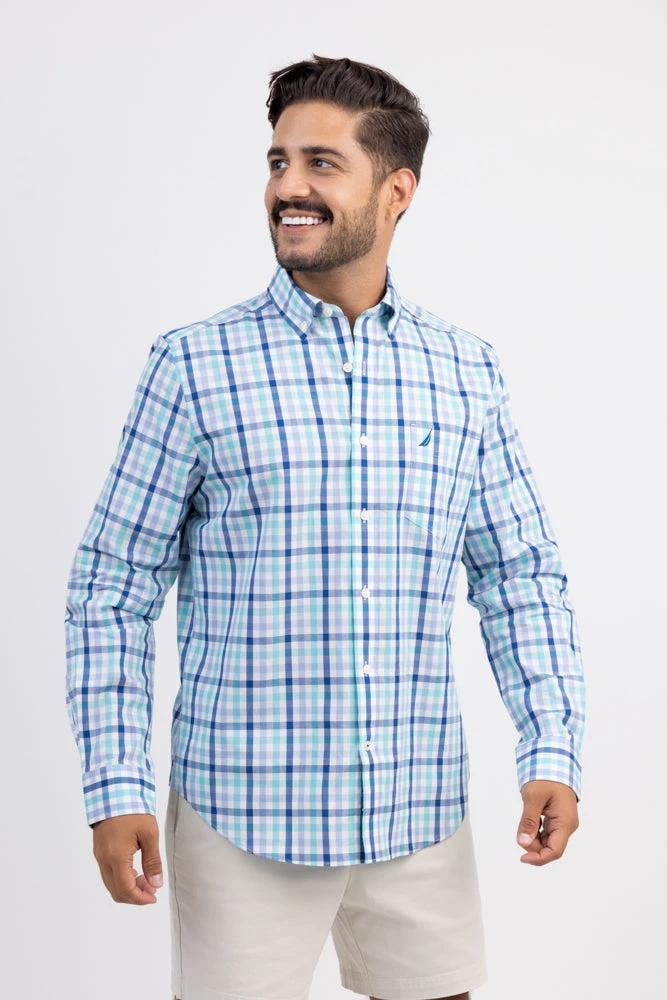 Camisa Nautica Mangas Largas Cuadros Para Caballeros by Nautica