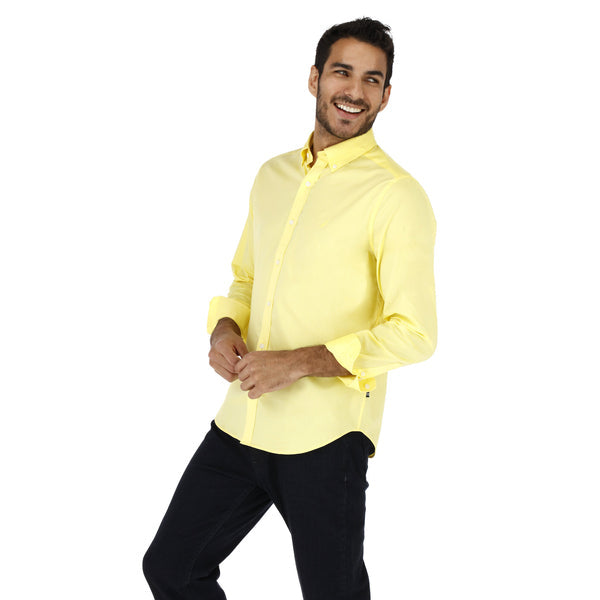 Camisa Nautica Mangas Largas Lisa para Caballeros