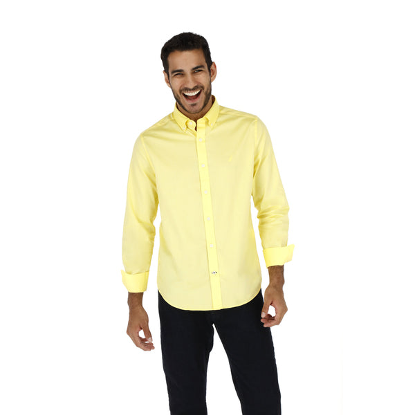 Camisa Nautica Mangas Largas Lisa para Caballeros