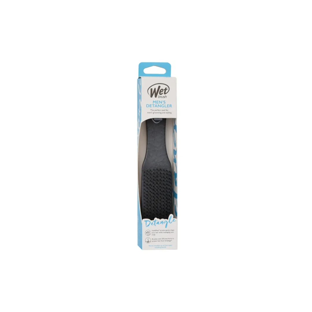 WET BRUSH MENS BLACK LEATHER