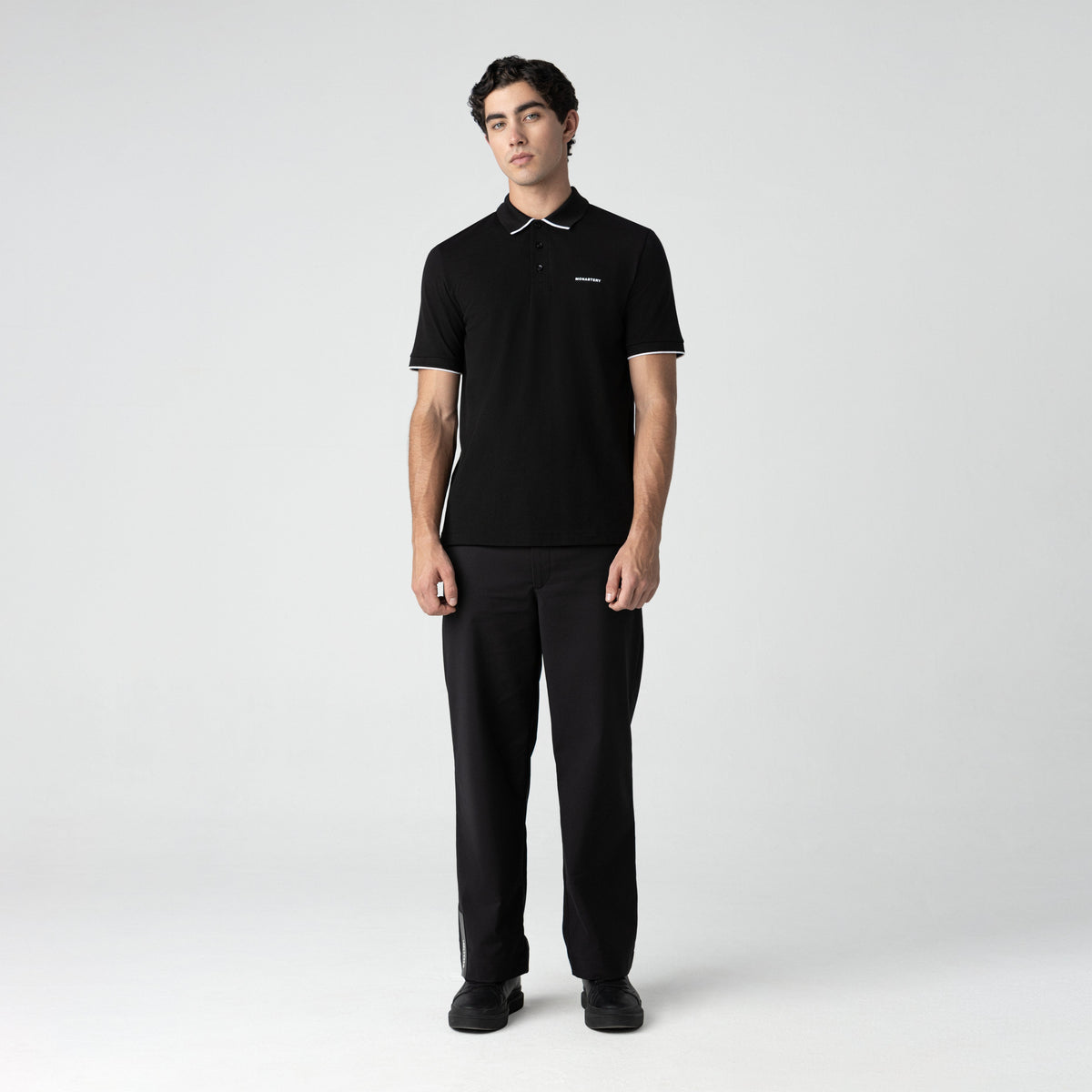 Polo men, color/material negro, marca Monastery – vista 2