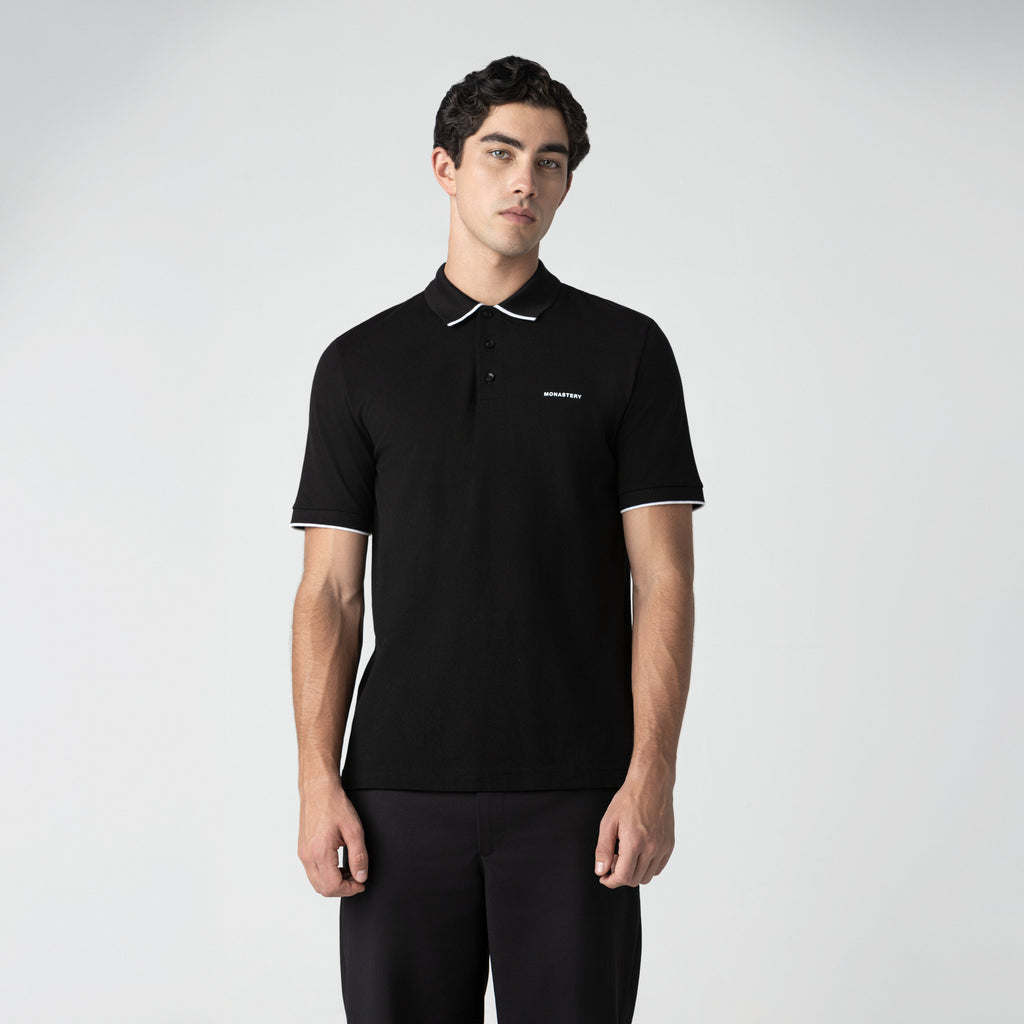 Polo men, color/material negro, marca Monastery – vista 3