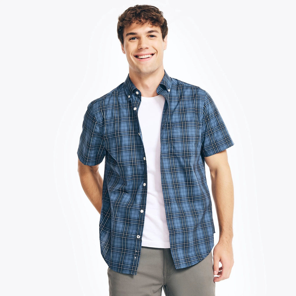 Camisa Nautica Mangas Cortas Cuadros Para Caballeros by Nautica