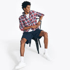 Camisa Nautica Mangas Largas Cuadros para Caballeros