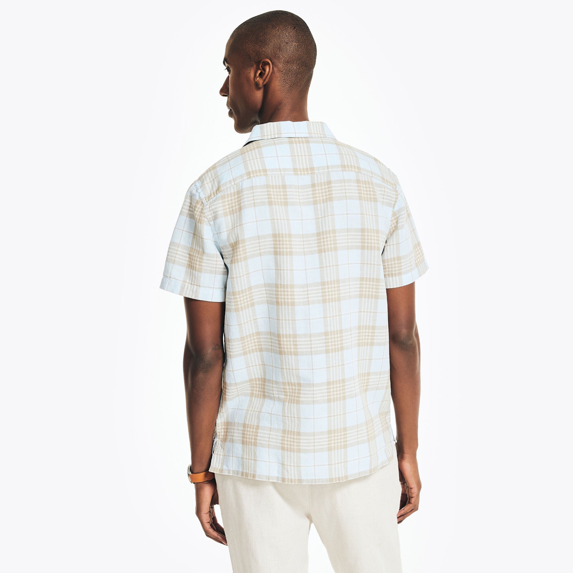 Camisa Nautica Mangas Cortas Cuadros para Caballeros