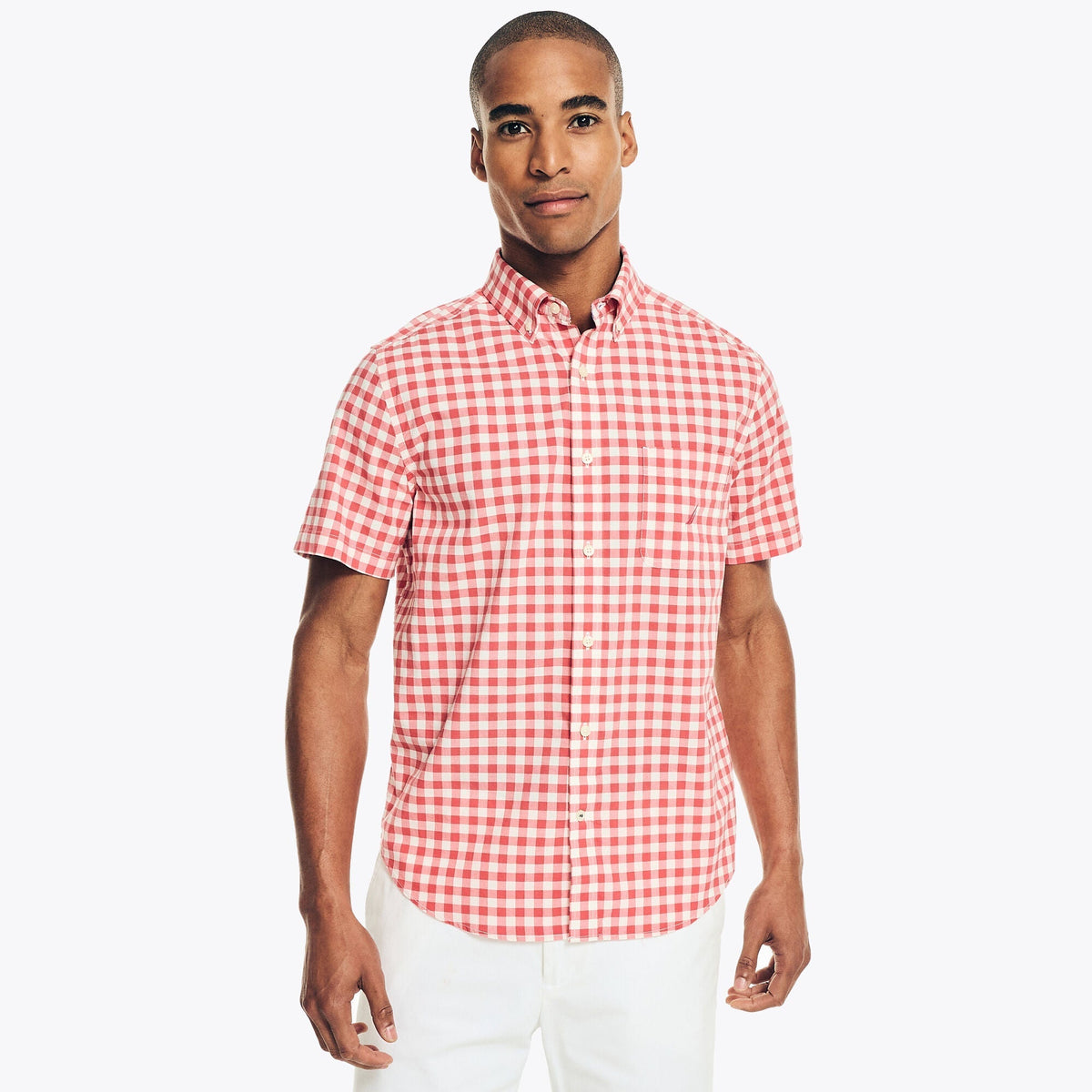 Camisa Nautica Mangas Cortas Cuadros P/ Caballeros WR3529-6SR by Nautica