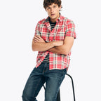 Camisa Nautica Mangas Cortas Cuadros para Caballeros
