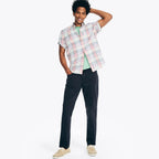 Camisa Nautica Mangas Cortas Cuadros para Caballeros