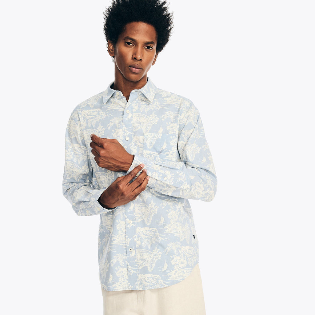 Camisa Nautica Mangas Largas Estampado para Caballeros