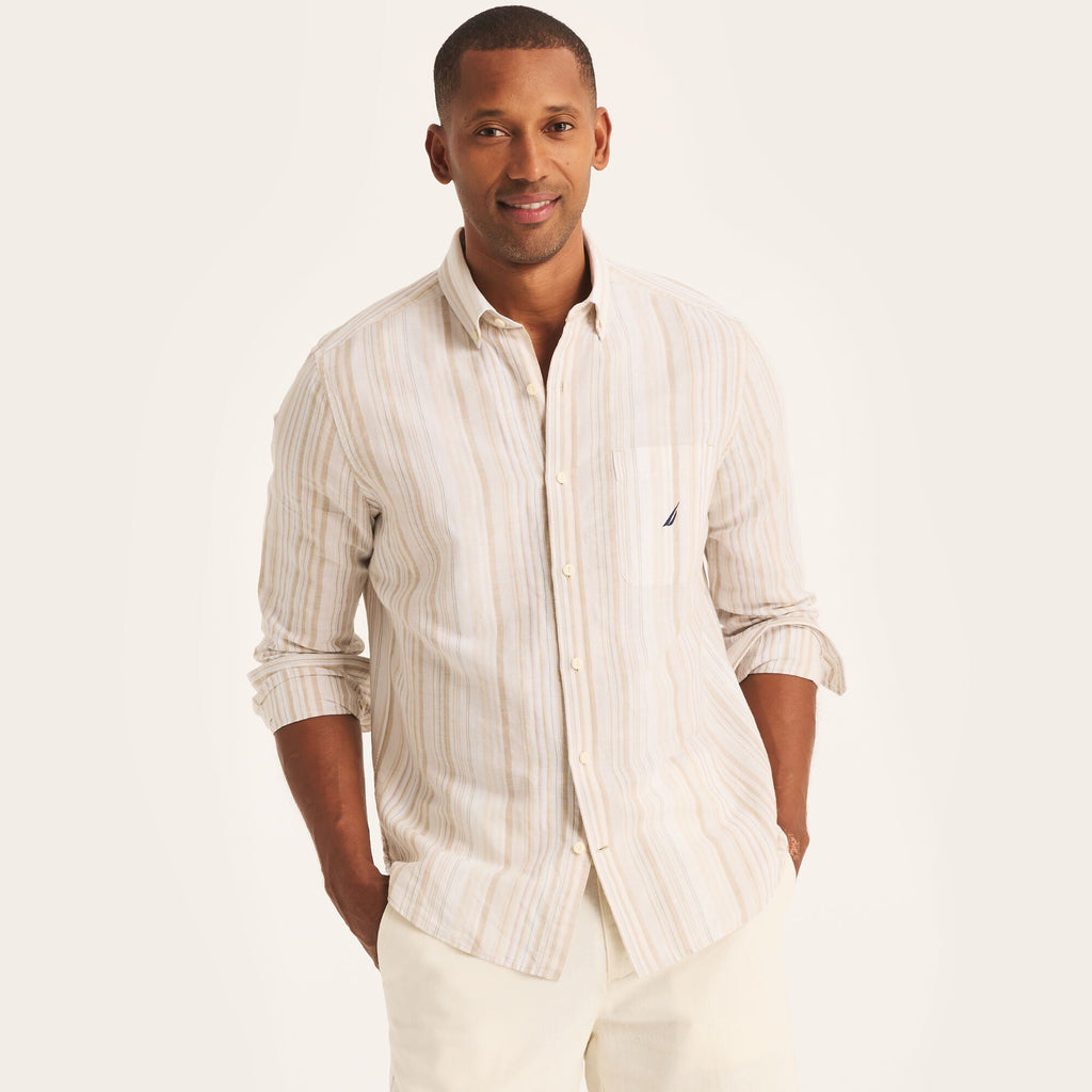 Camisa Nautica Mangas Largas Rayas para Caballeros