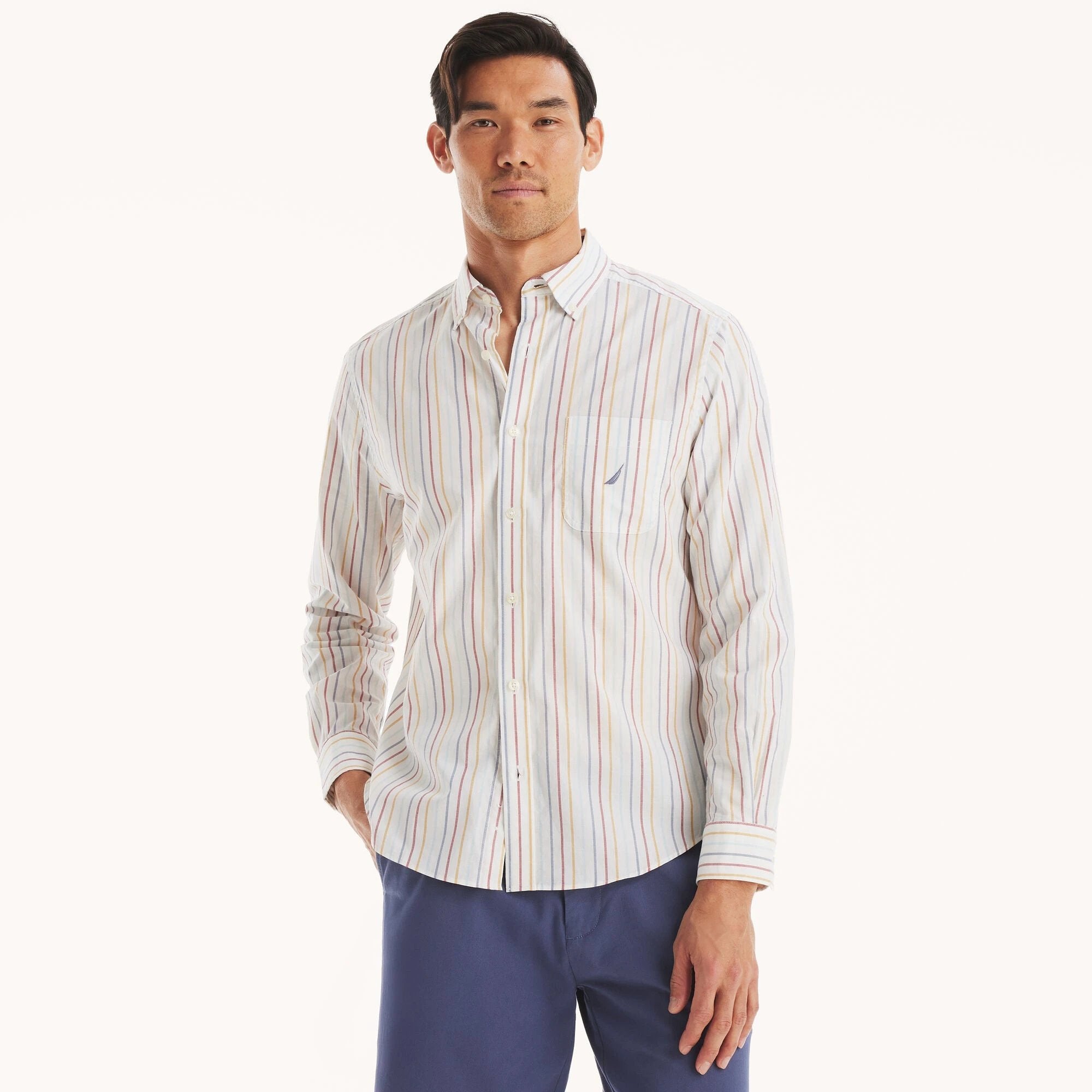 Camisa Nautica Mangas Largas Rayas Para Caballeros by Nautica