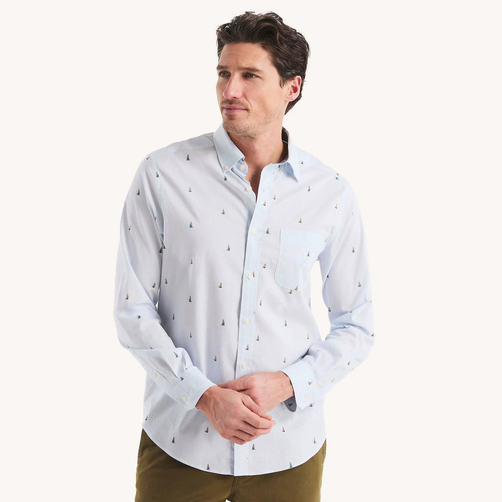 Camisa Nautica Mangas Largas Estampada Para Caballeros by Nautica