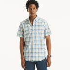 Camisa Nautica Mangas Cortas Cuadros para Caballeros