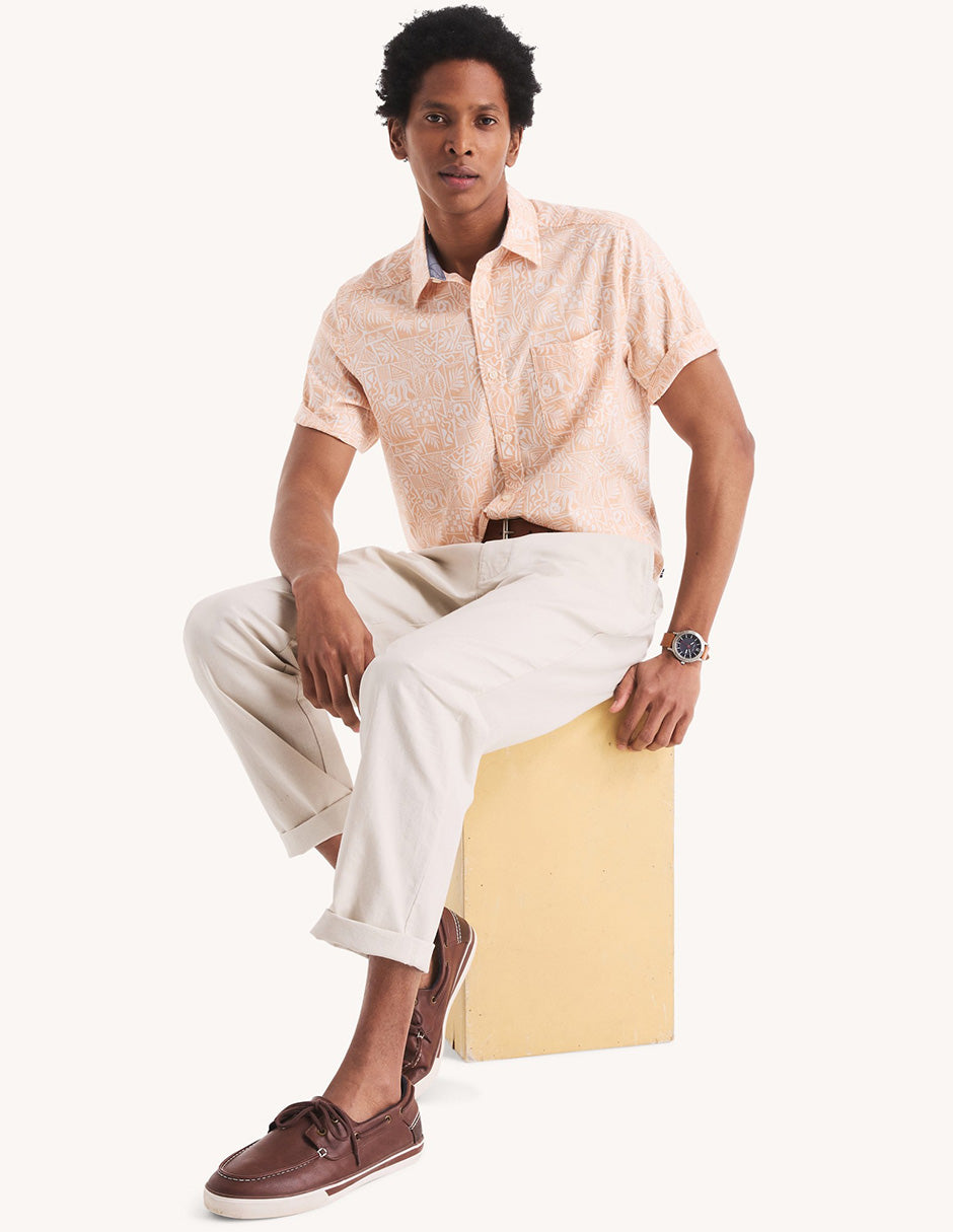 Camisa Nautica Mangas Cortas Estampado para Caballeros