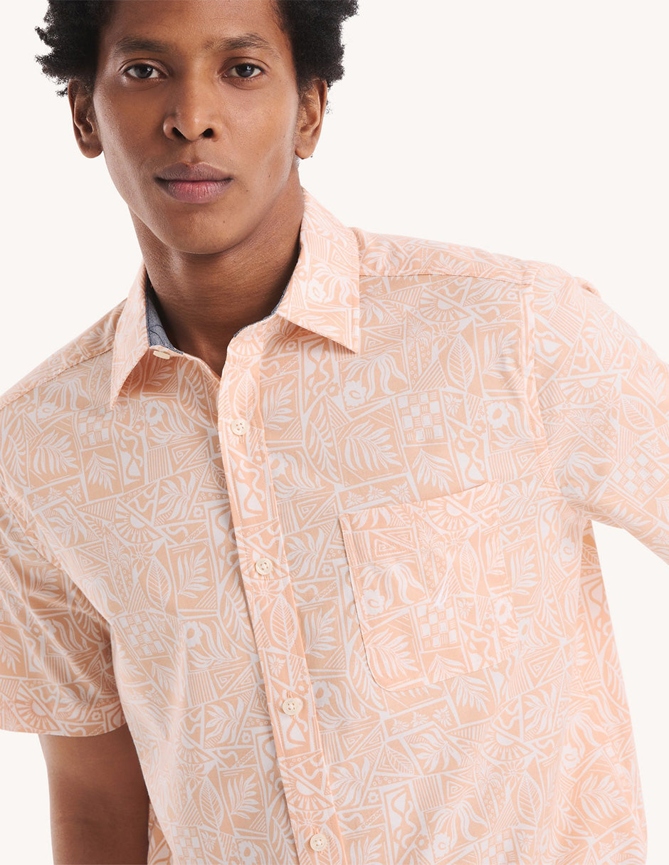Camisa Nautica Mangas Cortas Estampado para Caballeros