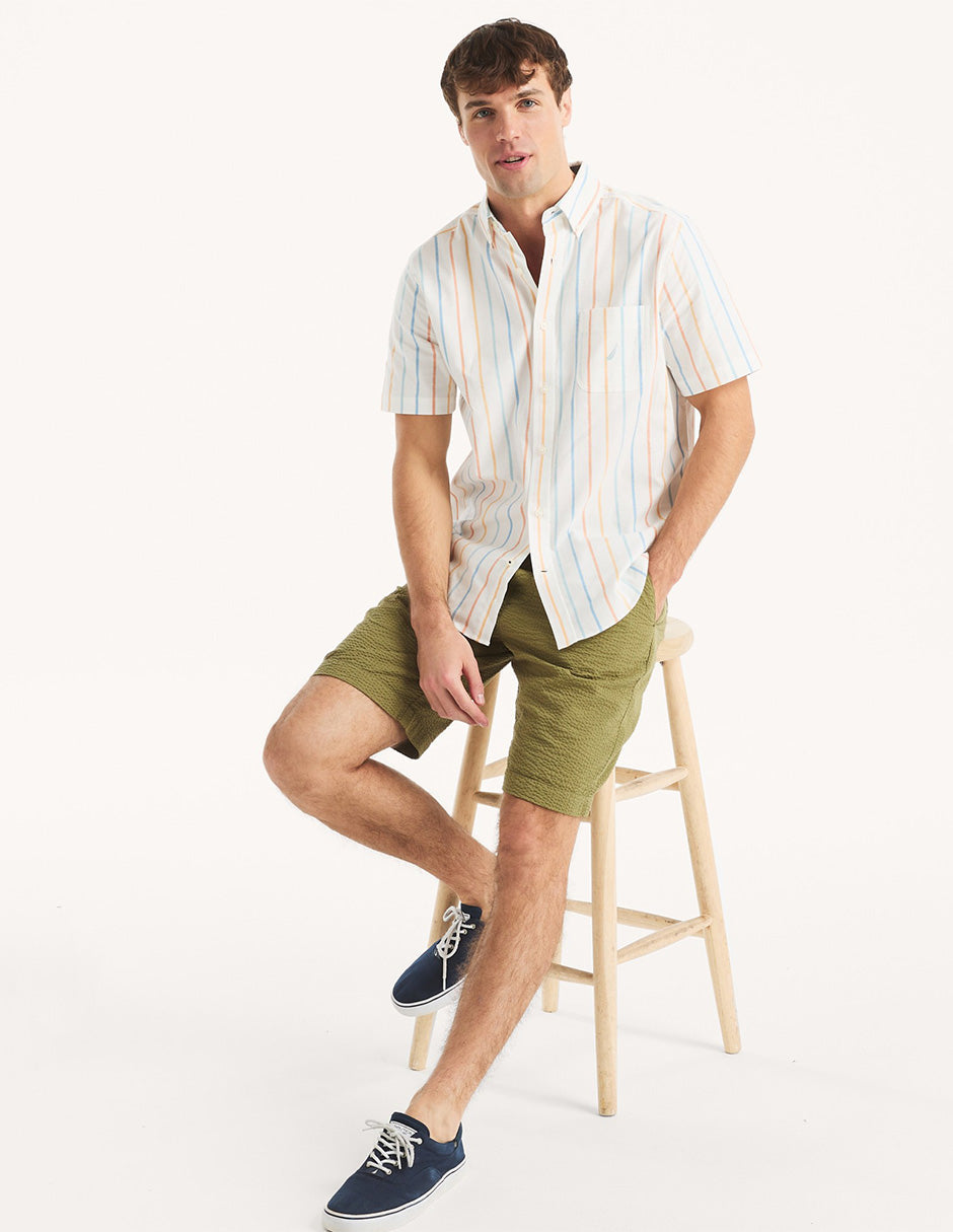 Camisa Nautica Mangas Cortas Rayas para Caballeros