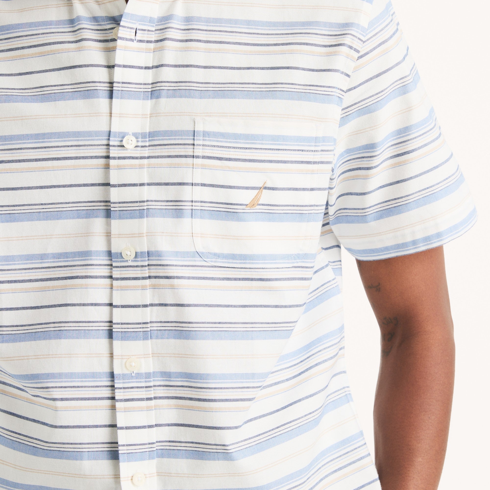 Camisa Nautica Mangas Cortas Rayas para Caballeros