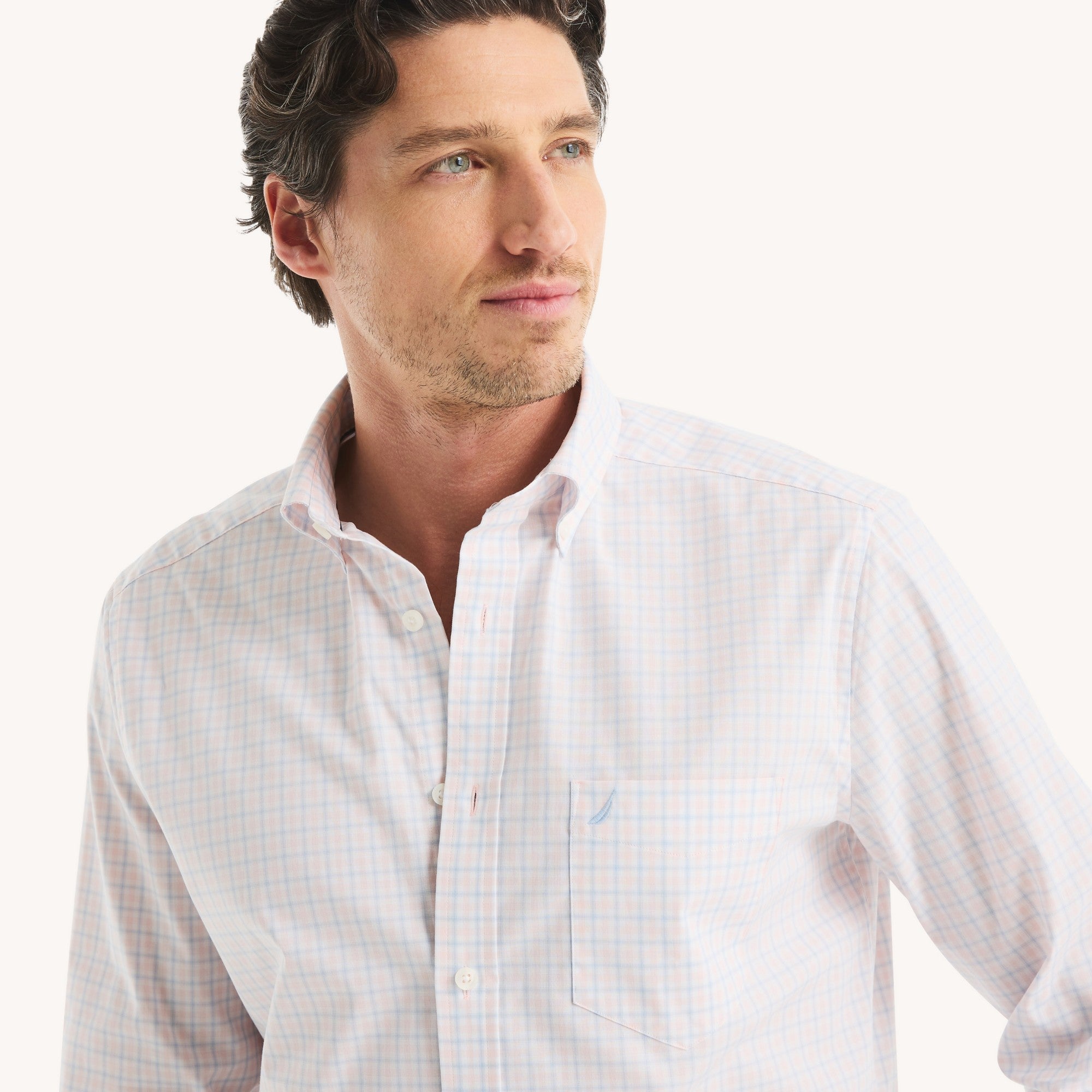Camisa Nautica Mangas Largas Cuadros para Caballeros