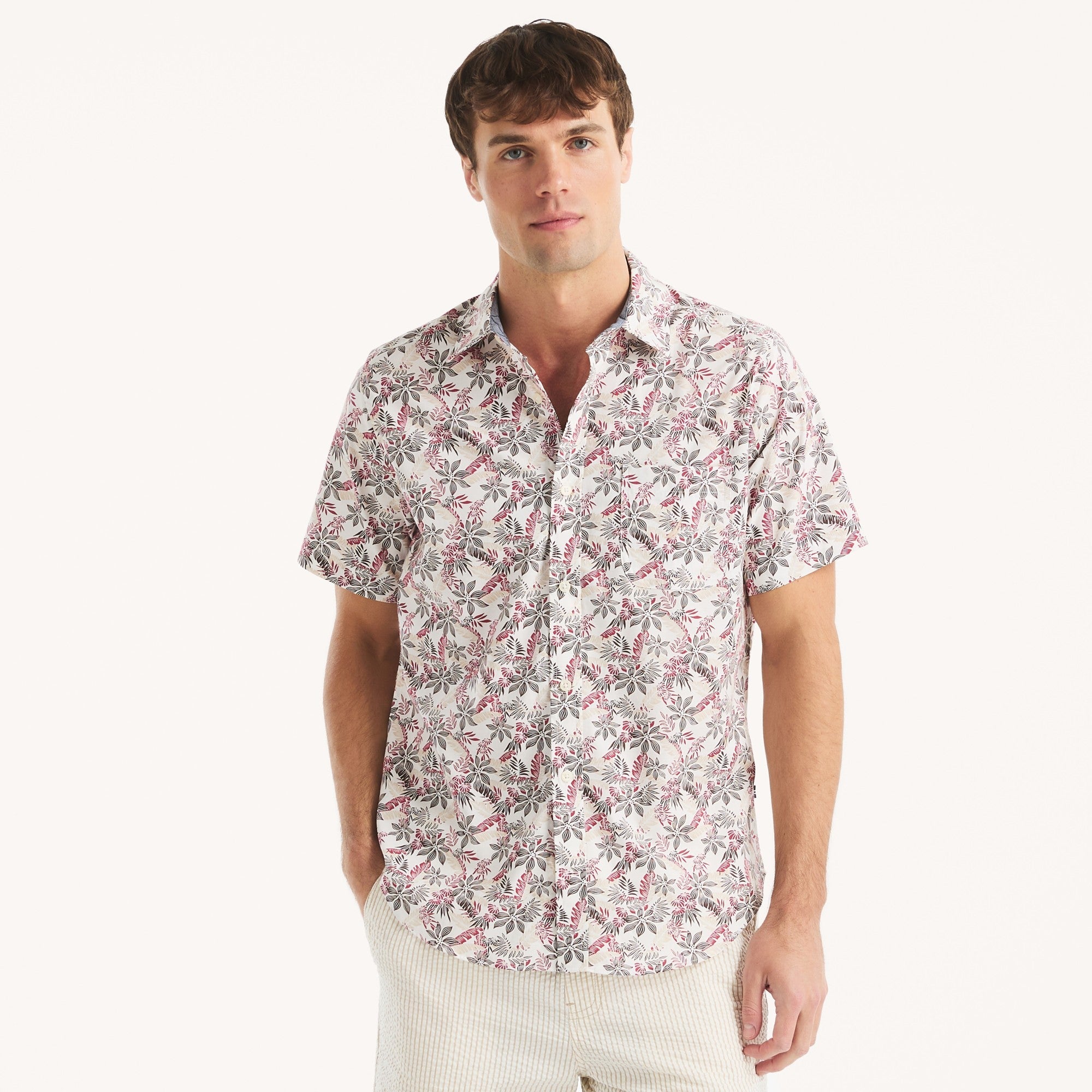 Camisa Nautica Mangas Cortas Estampado para Caballeros