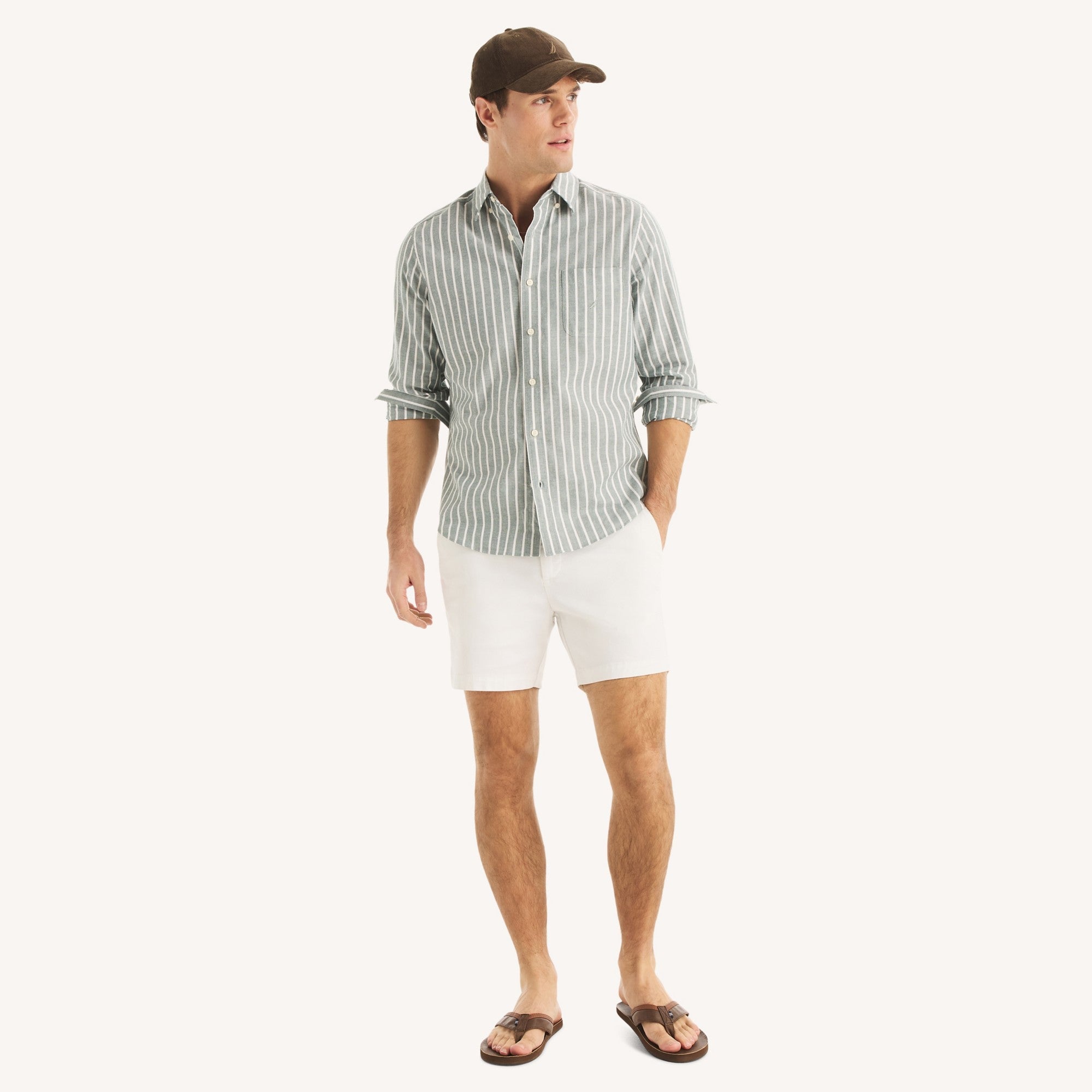 Camisa Nautica Mangas Largas Rayas para Caballeros