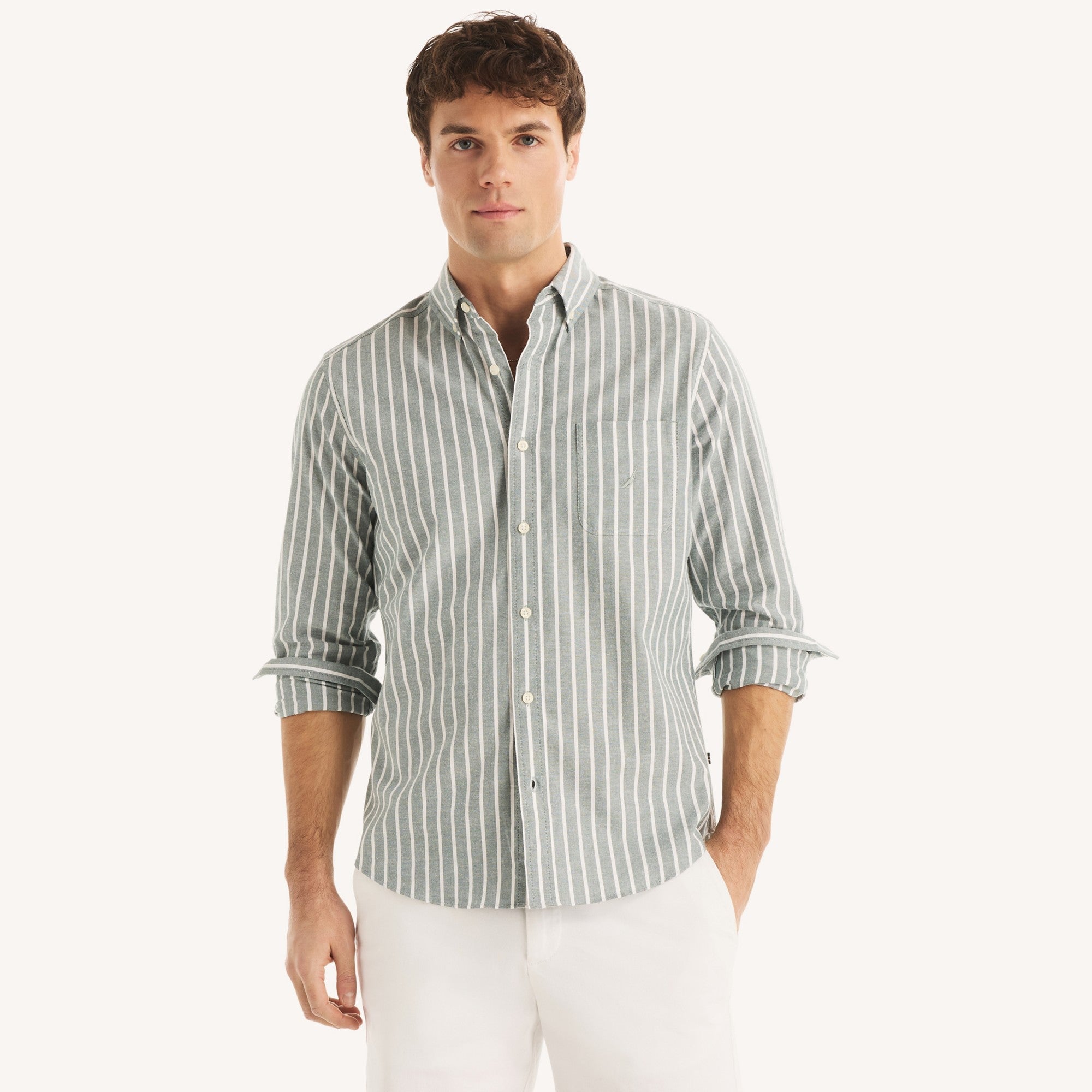 Camisa Nautica Mangas Largas Rayas para Caballeros