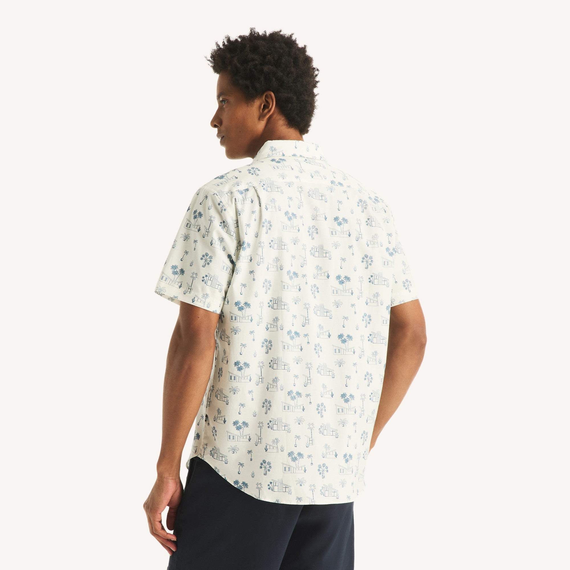 Camisa Nautica Mangas Cortas Estampado para Caballeros