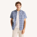 Camisa Nautica Mangas Cortas Cuadros para Caballeros
