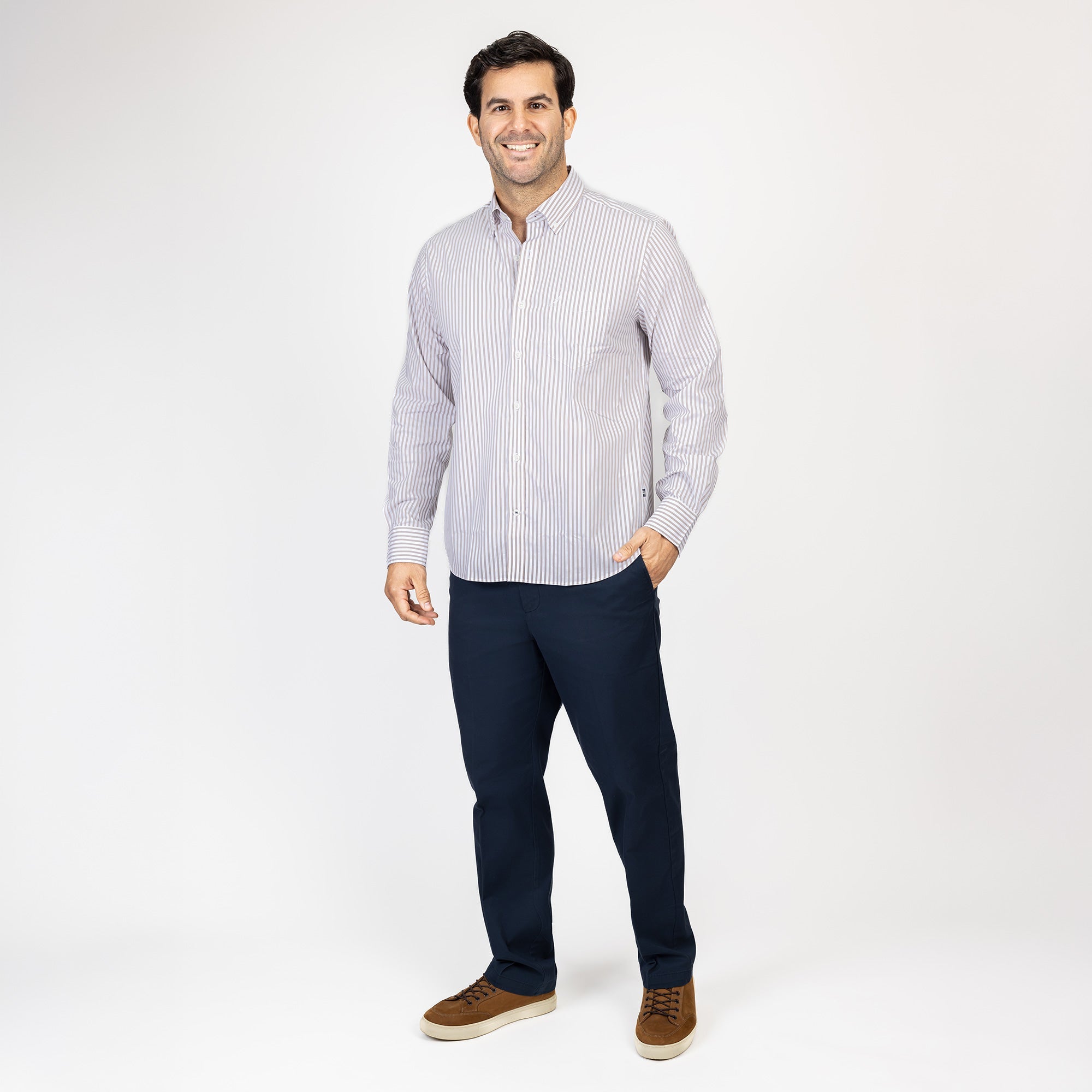 Camisa Nautica Mangas Largas Rayas para Caballeros