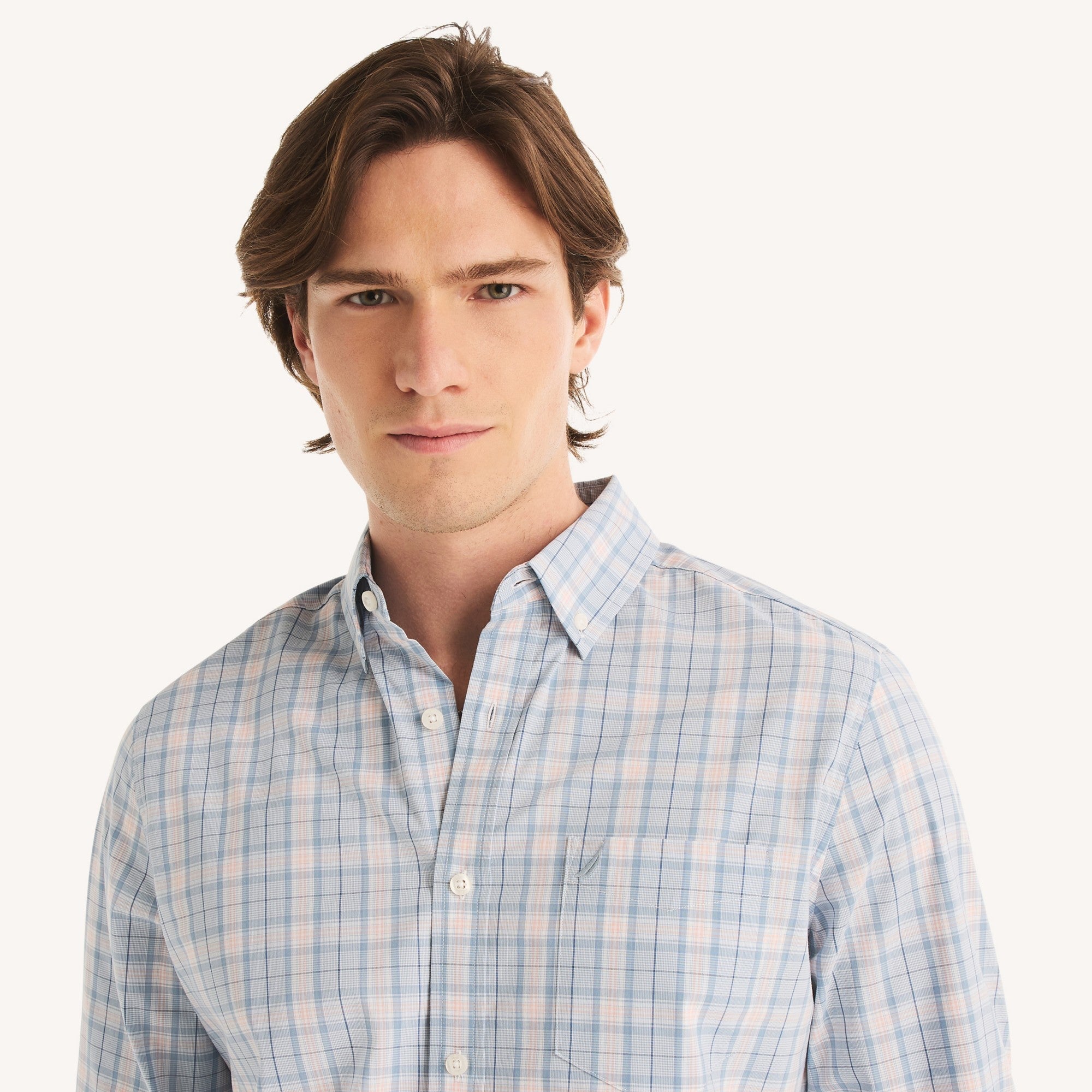 Camisa Nautica Mangas Largas Cuadros para Caballeros