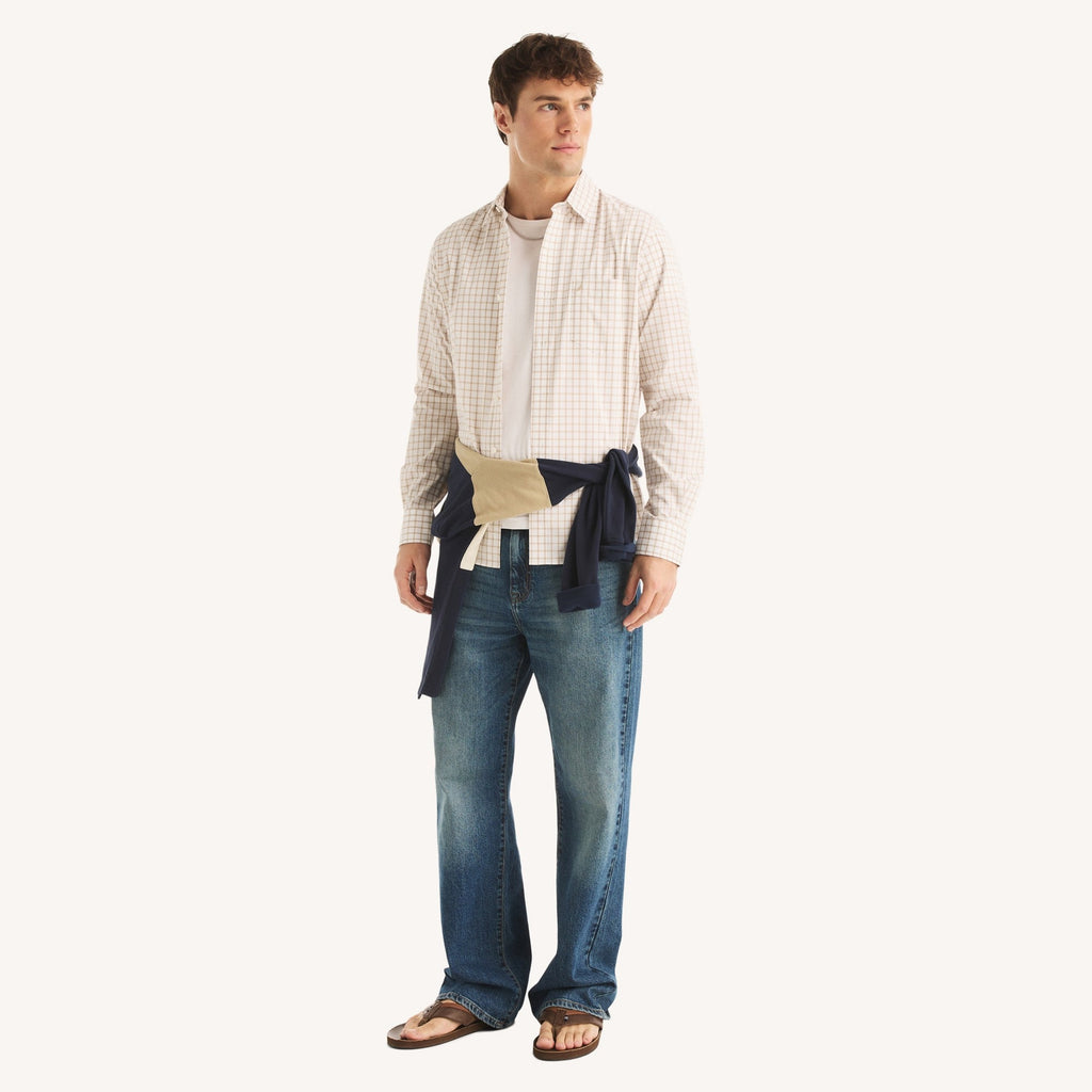 Camisa Nautica Mangas Largas Cuadros para Caballeros
