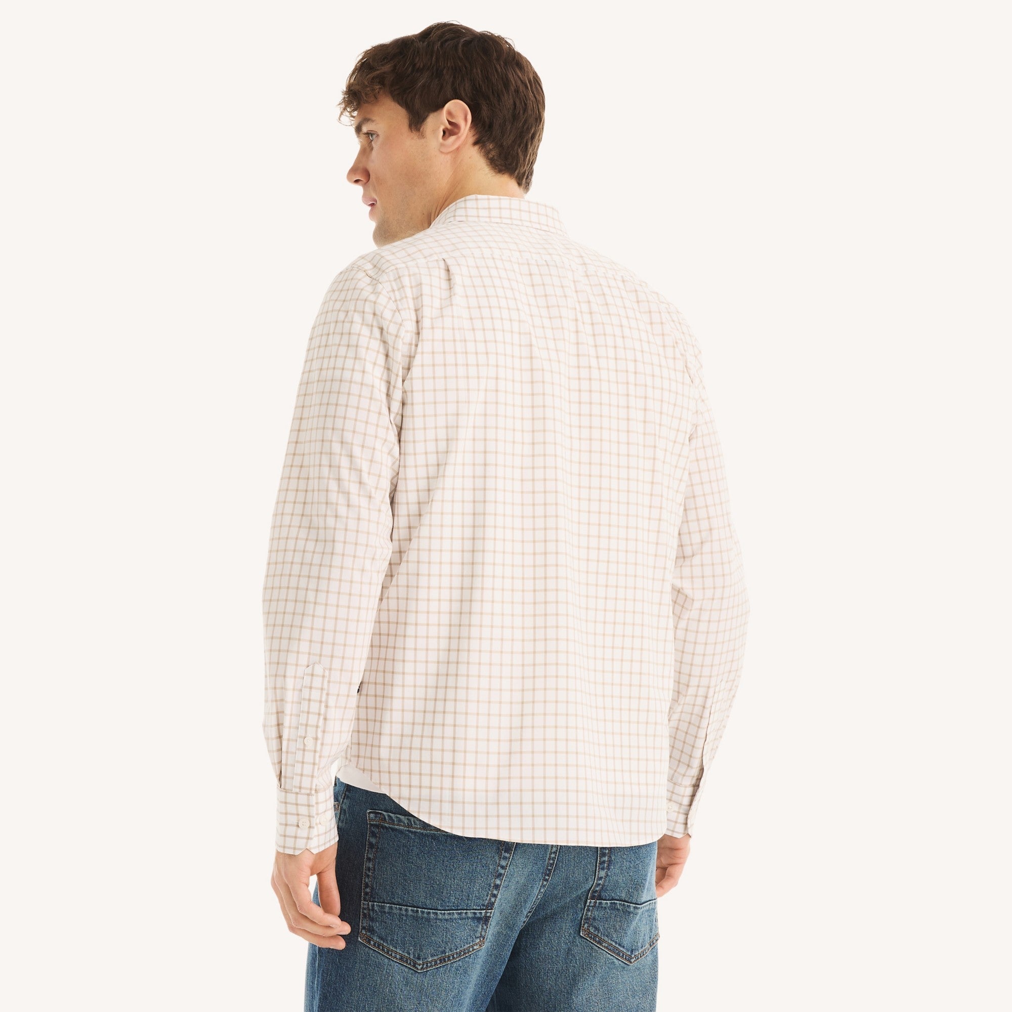Camisa Nautica Mangas Largas Cuadros para Caballeros